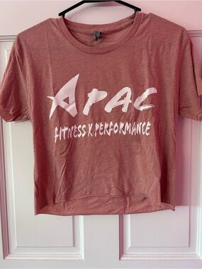 Next Level Apparel Rose Pink Crop Top with White APAC Logo